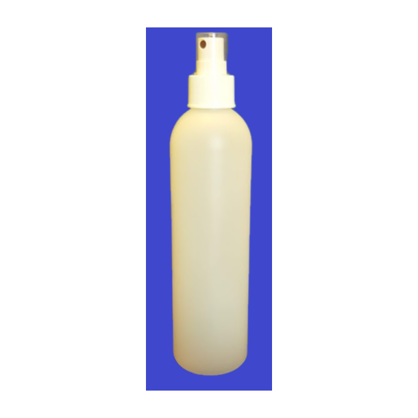 Flaske 250 ml hvid transparent med forstver og lg